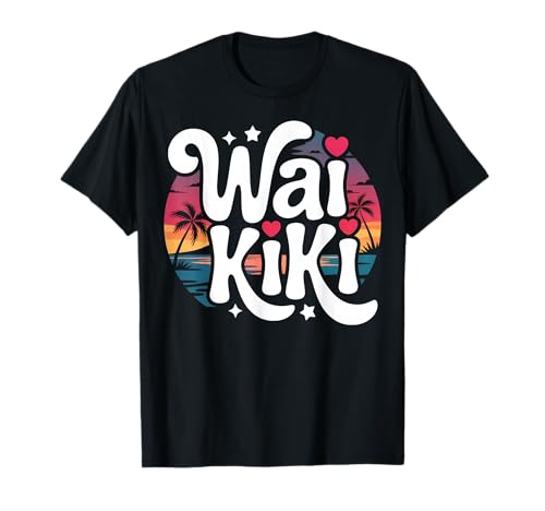Waikiki Honolulu Hawaii Tropical Beach Surfing Vacation T-Shirt