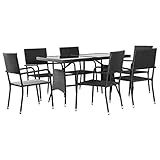 El conjunto de comedor para jardín está hecho de ratán sintético, que es resistente a la intemperie y requiere poco mantenimiento; por ello, es fácil de limpiar, resistente y apto para el uso diario.