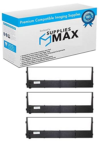 SuppliesMAX Compatible Replacement for Printek Formspro 4300/4503/4603 Black Printer Ribbons (3/PK) (90729_3PK)