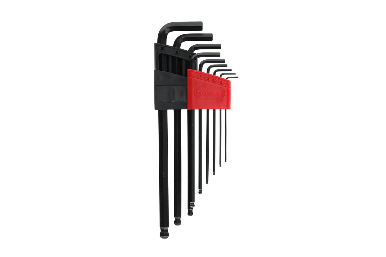 GEDORE Red R36675009 Allen Key Set 9 Pieces Long for Allen Screws Ball ...