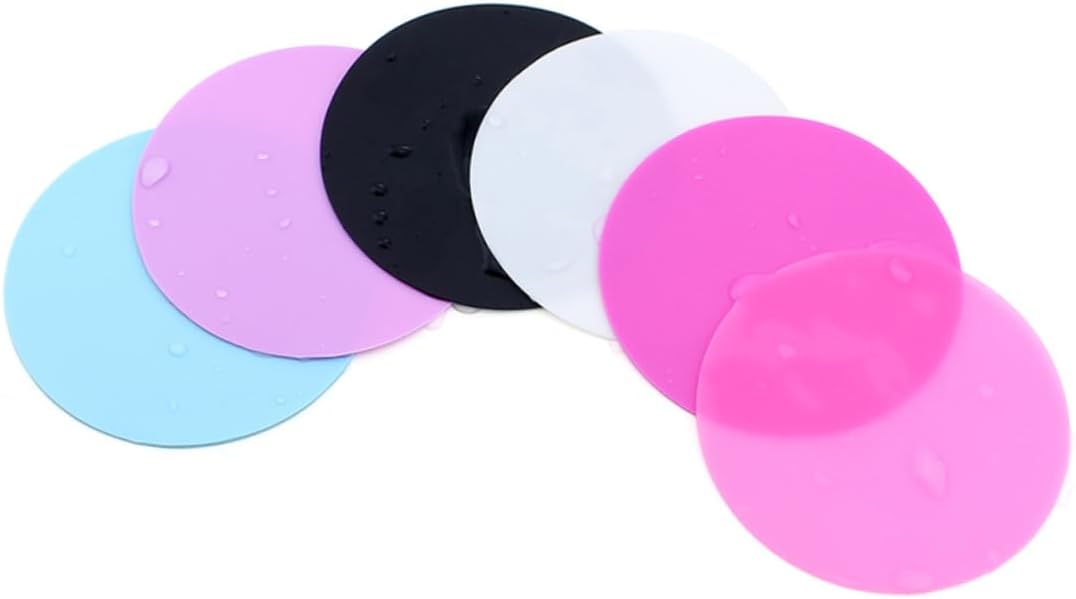 2sets Professional Nail Art Mixing Palette Round Resin Paint Tray for Gel Polish Easy Carriage and Storage 5pcs*2