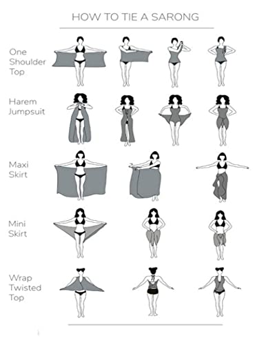 Image of Ekouaer Women Sarong Swimsuit Coverups Chiffon Long Bikini Wraps Sheer Beach Bathing Suit Cover Up