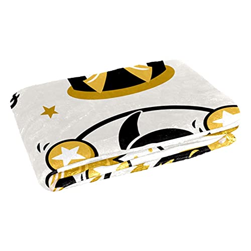 Couverture douce motif cirque 150x100 cm pour lit et canapé
