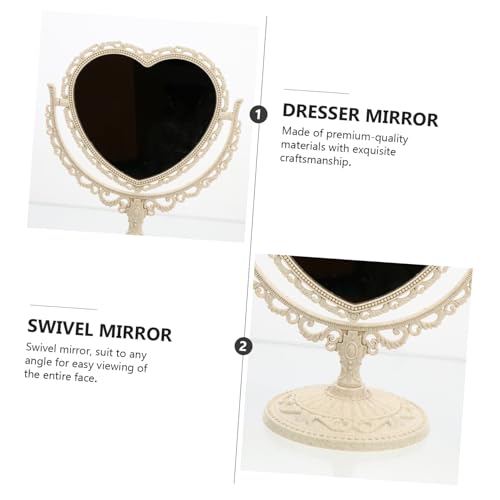 Miroir cosmétique rotatif beige résout les reflets déformés pour coiffure - 7
