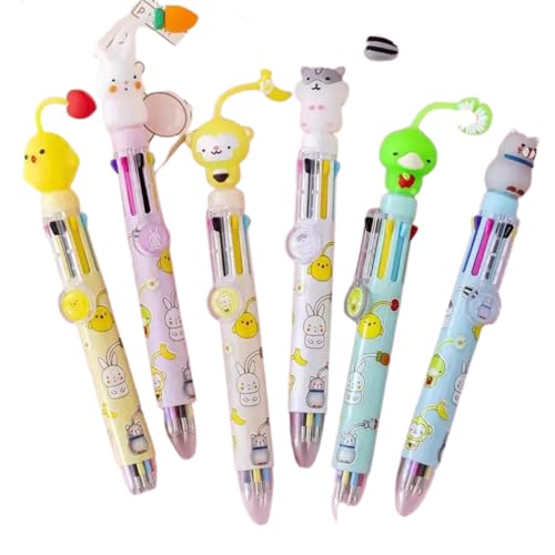 kit 3 Canetas Fofas Coloridas bichinhos 8 em 1 - Caneta Fofa 8 cores em1