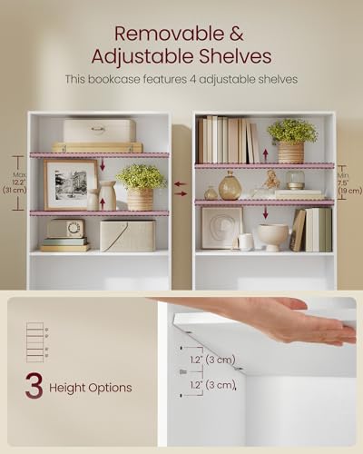 Image of VASAGLE CUSTOS Collection - Bookshelf, 6-Tier Bookcase, Book Shelf, Open Storage Shelf, 9.4 x 31.5 x 63.3 Inches, for Living Room, Home Office, Dining Room, Cloud White ULBC412W01
