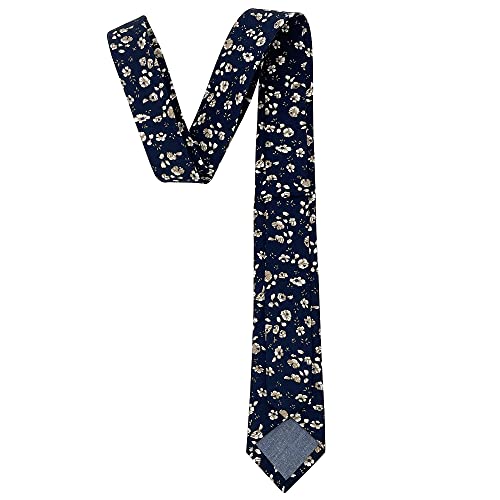 Image of Kebocis Mens Skinny Cotton Floral Tie for Men