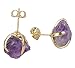 ZENGORI Irregular Amethyst Four-Claw Stud for Women Gemstones Earring Jewelry ZG0134