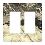 Wandplatte, Schalterplatte für Wohnzimmer, Schlafzimmer, Badezimmer, Büro und Schule, goldfarbener Glitzer, Marmorierung, 1-Gang, Wippendruck, goldfarbener schwarzer Marmor, goldfarben, Schwarz