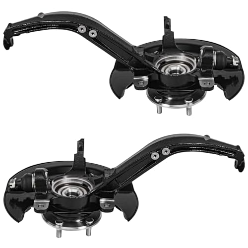 Image of Detroit Axle - Front 2pc Steering Knuckles for 03-07 Honda Accord [2.4L w /Automatic Transmission], 2 Steering Knuckles & Wheel Bearing Hubs 2003 2004 2005 2006 2007 Replacement
