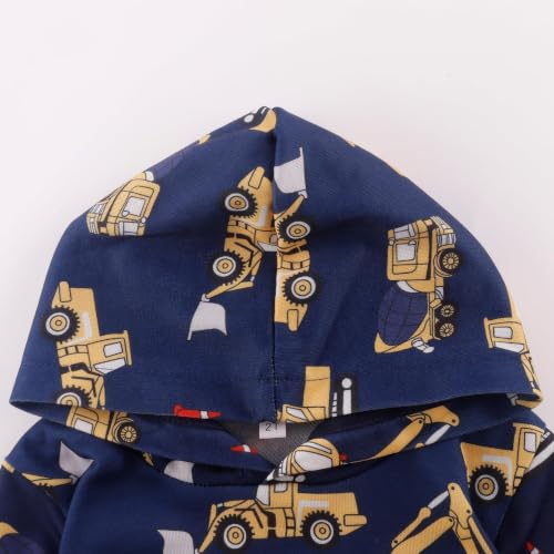 Image of Akyzic Baby Boys Dinosaurs Hoodie Boys Shark Pullover with Pocket Kids Truck Warm Sweatshirt Sweater
