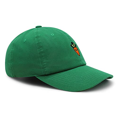 Jpak Smiling Carrot Premium Dad Hat Embroidered Baseball Cap Vegetable Vegan Kelly Green #TOP2