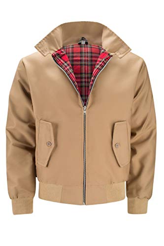 tunni Harrington   Chaqueta vintage para adultos, unisex, para hombre, mujer, Harrington Classic Retro Scooter de los años 70, marrón claro, L