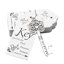 Makhry 52pcs Key Bottle Opener with Keychain and Thank You Tags personalized wedding favors for guests gifts Antique Silver
