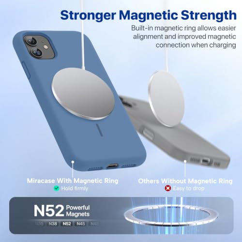 Image of Miracase Silicone & Magnetic for iPhone 11 Phone Case, Glass Blue