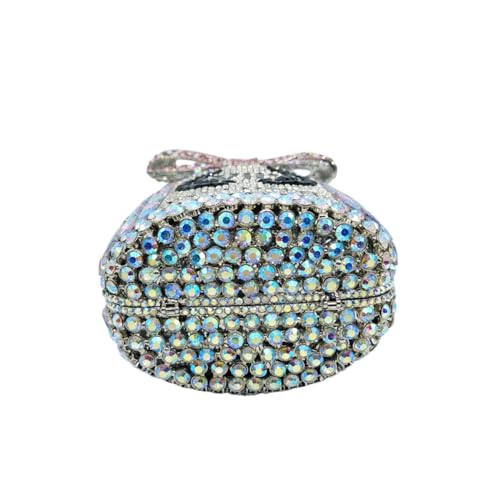 Image of UMREN Women Champagne Bottle Rhinestone Evening Bag Sweet Bow Diamond Clutch Purse Crystal Handbag for Party Cocktail