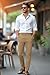 Plaid&Plain Men's Skinny Stretchy Khaki Pants Colored Pants Slim Fit Slacks Tapered Trousers 819 Khaki 32X34