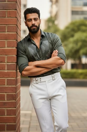 Image of IndoPrimo Men's Satin Shirt for Party, Formal and Casual Wear - Stylish and Trendy Designer Full Sleeve Shirt for Men