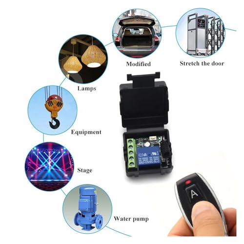 Relais 1 Canal 12V 10A avec commutateur récepteur 433 MHz et télécommande sans fil LED K1 - 8