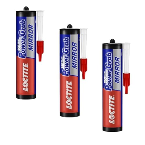 Image of Loctite Power Grab Mirror Construction Adhesive|Ultimate strength|0 second instant grab| High tack adhesive|No-nails and screws| no clamping, DIY|No mixing|Mirrors, glass| waterproof |440g x pack of 3