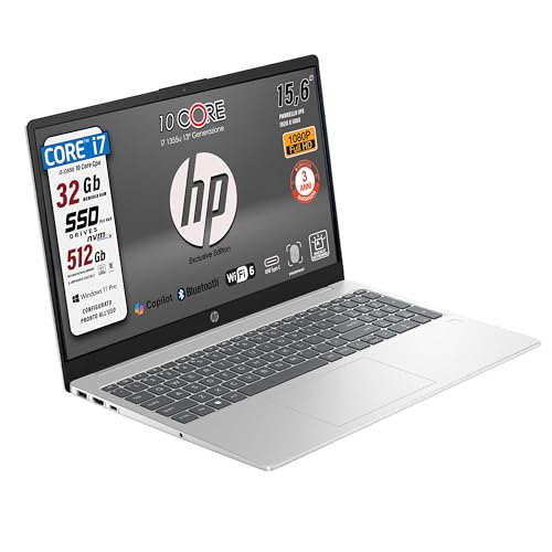 Image of HP 250 G10, Laptop Notebook, Intel Core i7 1355u,13Th, 10Core, Ram 32Gb, SSD 512Gb, 15.6 inch IPS FHD, Wi-Fi 6, HD Webcam, Backlit Keyboard, Fingerprint, Win 11Pro, Italy Warranty