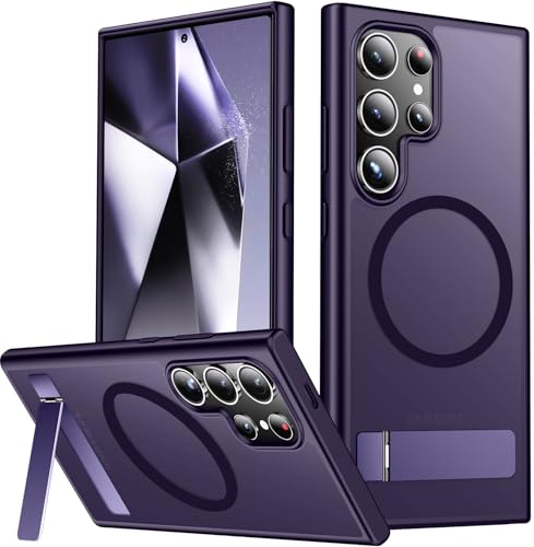 Image of SPIDERCASE Magnetic for Samsung Galaxy S24 Ultra Case, [3 Stand Ways][ Military Grade Drop Protection] with Invisible Stand Shockproof Slim Case for Samsung S24 Ultra 6.8 inch,Purple