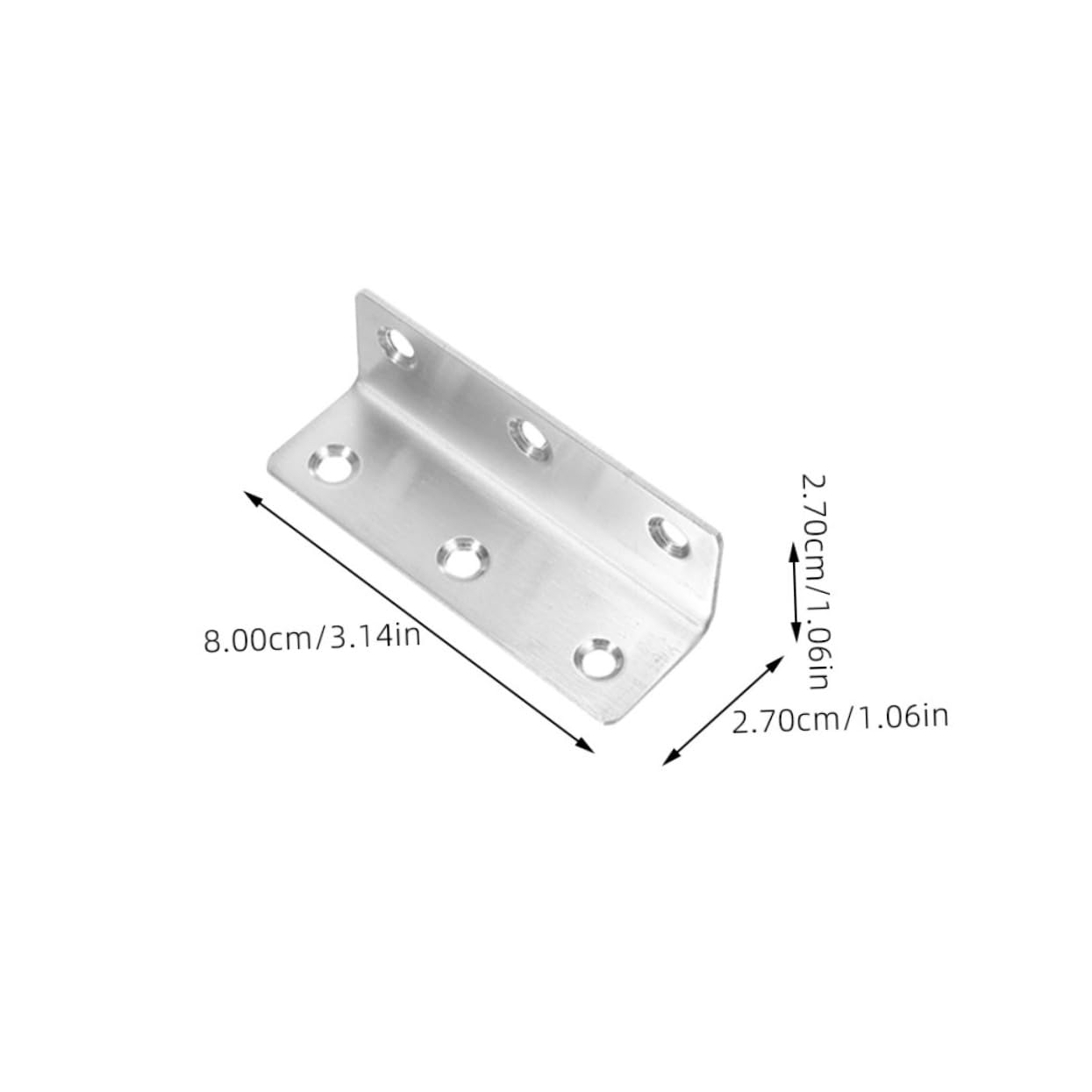 KICHOUSE Stainless Steel l Shaped Bracket 90 Degree Corner Brace for Wood Furniture Metal Corner Brackets