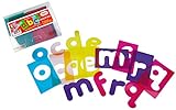 28 plantillas de letras minúsculas, traslúcidas