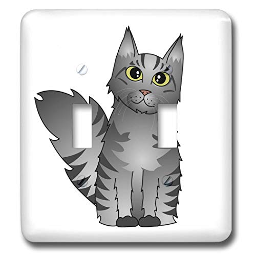 Interrupteur à bascule motif chat cadeau idéal pour passionné de Maine Coon