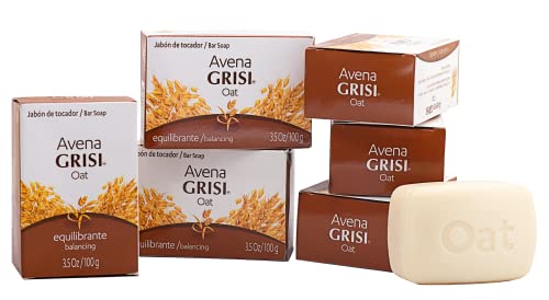 Grisi Oat Soap Cleansing Balancing Soap With Natural Oat Assists In Balancing Your Skin And Moisturizing It Delicate, 6-Pack Of 3.5 Oz Each Soap, 6 Soaps #TOP1
