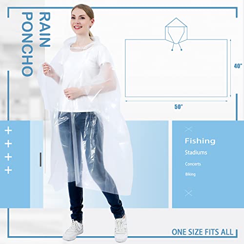 Disposable Rain Ponchos for Kids 6 Pack/Adults 10 and 6 Pack/Ponchos Family 6 Pack Extra Thicker Emergency Ponchos - Image 5