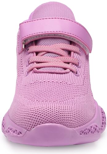 Santiro Girls Tennis Shoes Kids Running Shoes Lightweight Breathable Knit Walking Shoes Casual Sport Shoes (Toddler/Little Kid/Big Kid) Purple Size 12.5 M US