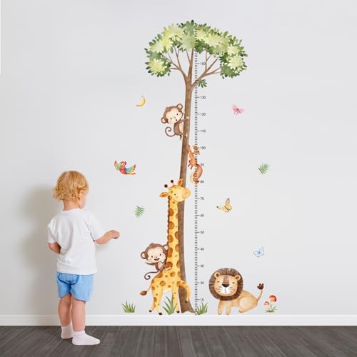 Wrdpyrmnis Kids Growth Chart Stickers for Wall Self-Adhesive Cartoon Decal