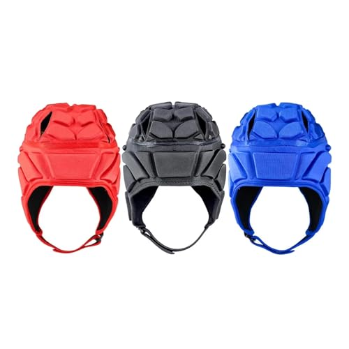 Football Helmet Rugby Helmet Headgear 7v7 Flag Headguard Shockproof Scrum Hockey Sports(Red M)
