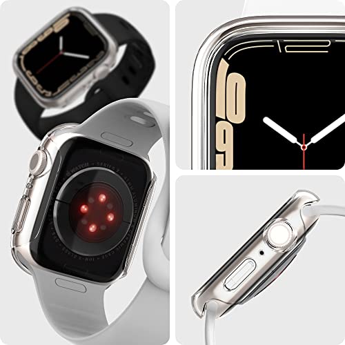 Spigen Apple Watch ケース 41mm 【 Apple Watch 9 / 8 / 7 対応 】 クリア 落下 衝撃 吸収 簡単な取り付け 超薄型 シンプル スリム 軽量 保護カバー アップルウォッチケース シン・フィット ACS04187 (クリスタル・クリア)