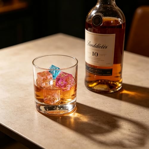 Molde de hielo 3D dados 7 formas para whisky y cócteles miniatura 2