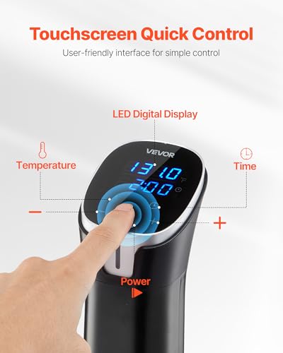 Image of VEVOR Sous Vide Precision Cooker, 1100W Sous-Vide Cooking Machine, WIFI Immersion Circulator with LED Digital Display, Fast-Heating, Accurate Temperature & Timer Control, SUS304 Stainless Steel