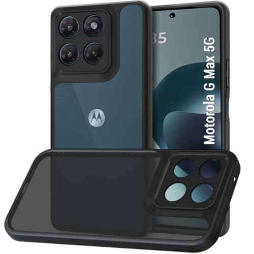 Image of TheGiftKart Hybrid Shockproof Back Cover Case for Motorola Moto G Max 5G | Camera Protection Module | Hard Back Cover Case for Moto G Max 5G (PC & TPU, Translucent Smoke Matte Back, Black Sides)