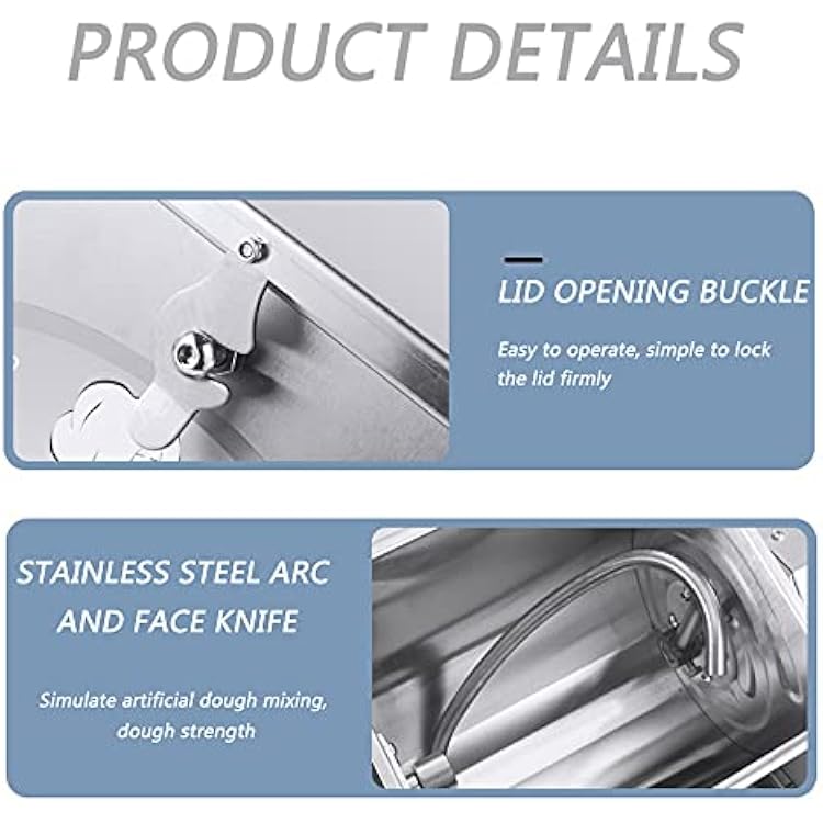 Commercial Dough Mixer,3 KG Kneading Capacity Flour Mixer,Electric Kitchen Food Mixer,1500W Stainless Steel Dough Mixer Machine with Timing Function,for Pasta Noodle Pizza Making
