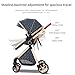 Doraystar 2 in 1 Baby Stroller with Bassinet Mode, Reversible Infant Pram, One-Click Folding, Newborn Travel Stroller, Convertible Toddler Standard Pram Carriage (X2US-Blue)