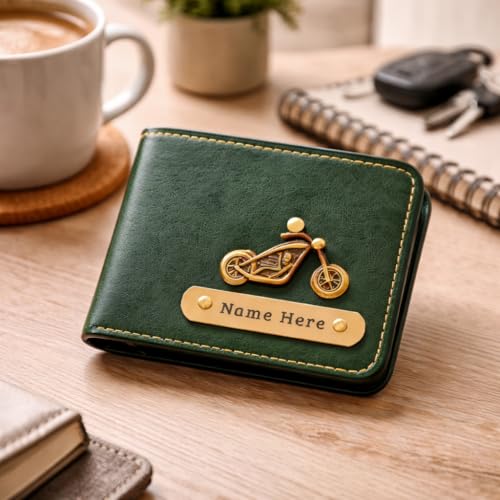 Image of SCPmarts Premium Personalized Wallet for Men with Name & Charm - Stylish Personalized Wallet with Multiple Card Slots & Durable Finish - Ideal Gift for Birthday, Anniversary (Green)