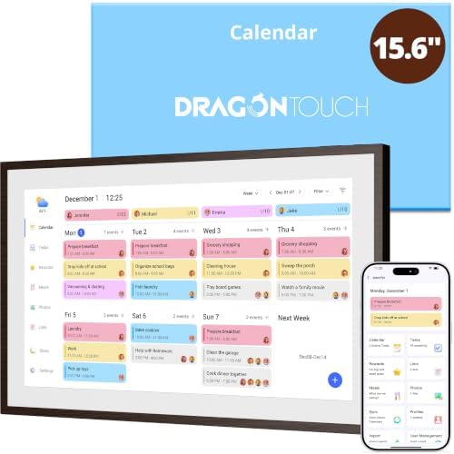 Dragon Touch 15.6" Digital Calendar for 2026, 1080P Full HD Inter...