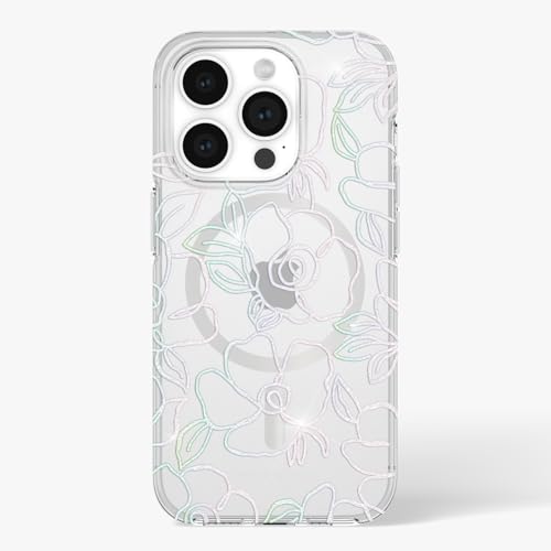Coque iPhone 15 Pro MagSafe Kate Spade Fleur Argentée chic - 7