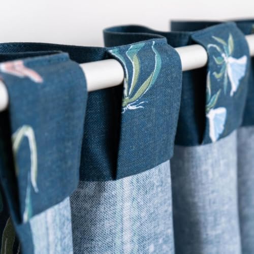 Image of Tranquebar Curtain Co. Window Curtains 6 Feet, 60-65% Room Darkening,Multi Blue Gul Print, Cotton Curtains for Window, Cotton Curtains 6 Feet Long Set of 2, BackTab Loops,Gul (183 cm) - Set of 2