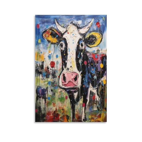 Art abstrait vache toile pour mur vide decoration maison 50x75