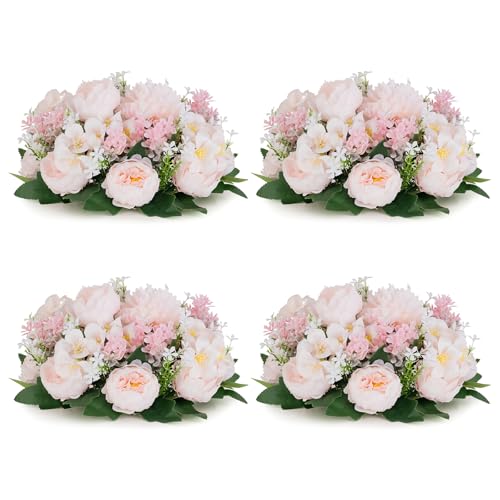Inweder Flower Balls Centerpieces for Tables: Pink Silk Rose, 4Pcs
