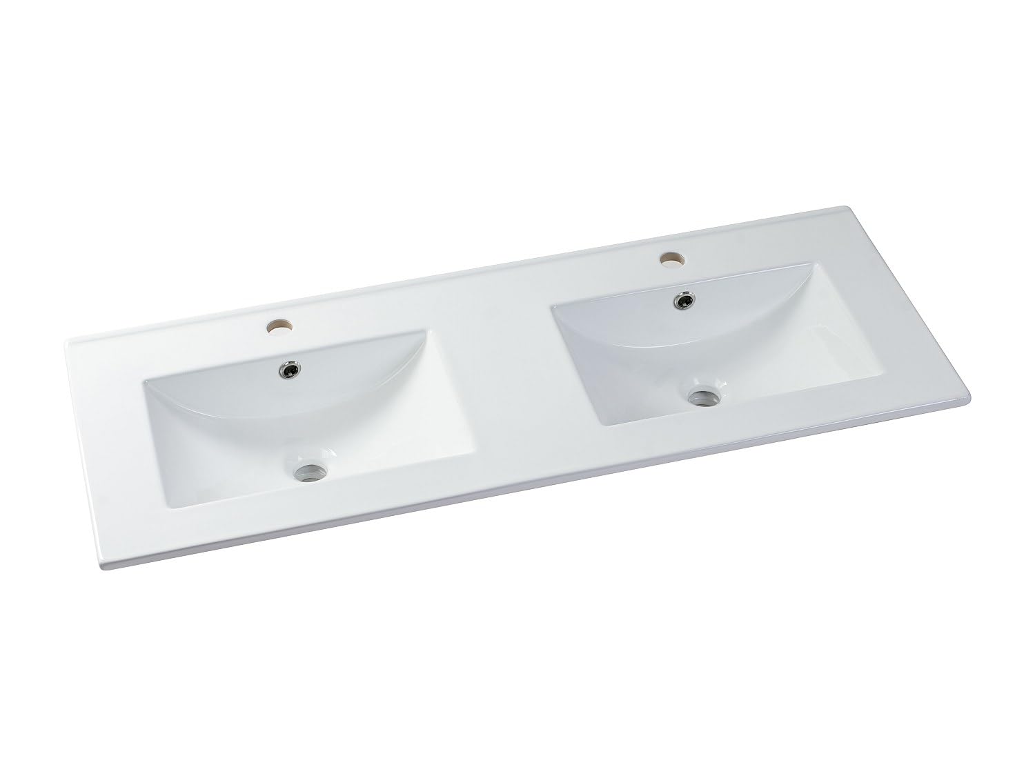 Vente-unique - Mobile pensile scanalato con lavabo da incasso - Bianco opaco - 120 cm - Zevini