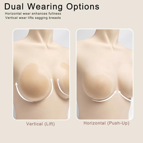 Epock Convertible Silicone Sticky Bra - Dual Wear Adhesive Bra for Lift & Push Up Effect, Invisible Strapless Nipple Covers2