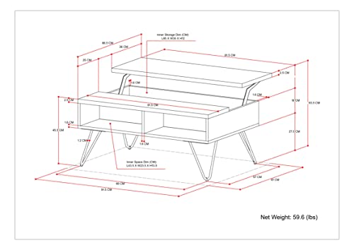 Image of SIMPLIHOME Hunter 36 inch Wide Solid Mango Wood Coffee Table in Natural