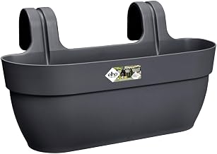 Elho Vibia Campana Easy Hanger L 46 - Planter for Outdoor Balcony - Diameter 46 x H 26.5 cm - Black/Anthracite